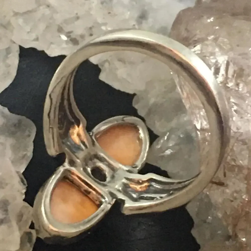 Carolyn Pollack Southwestern Style Sterling Orange Spiny Oyster Ring For Women - Picture 7 of 10